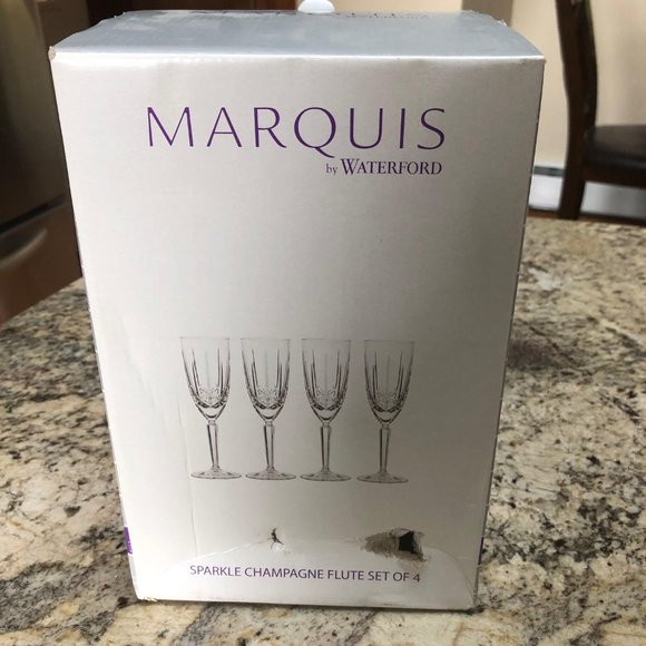Waterford Marquis Sparkle champagne flutes, in box, set of 4 - Picture 2 of 5